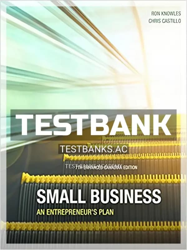 Cover for Test Bank for Small Business An Entrepreneurs Plan Enhanced 7th CA Edition by Knowles
