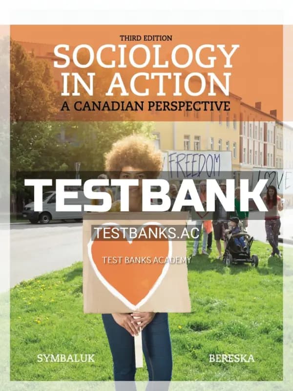 Cover for Test Bank for Sociology in Action 3rd CA Edition by Symbaluk