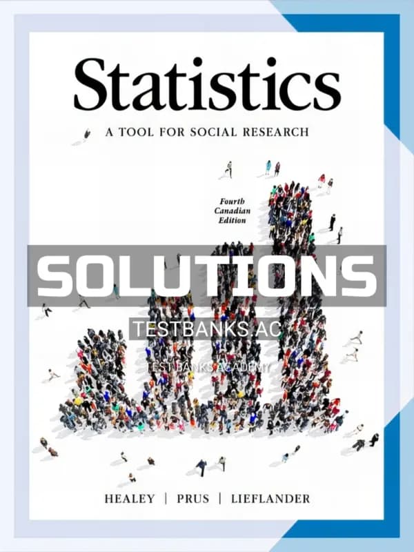 Cover for Solutions Manual for Statistics Tool for Social Research 4th CA Edition by Healey