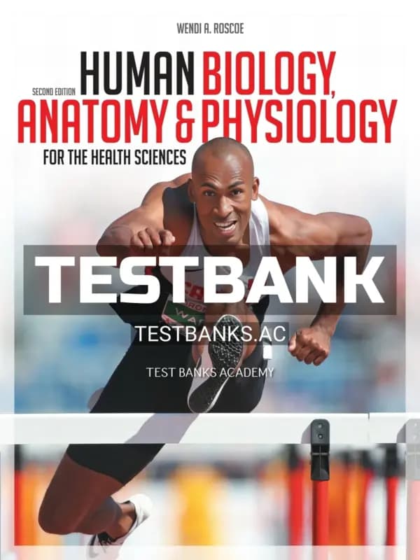 Cover for Test Bank for Human Biology Anatomy abd Physiology for the Health Sciences 2nd CA Edition by Roscoe