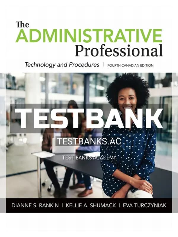 Cover for Test Bank for Administrative Professional 4th CA Edition by Rankin