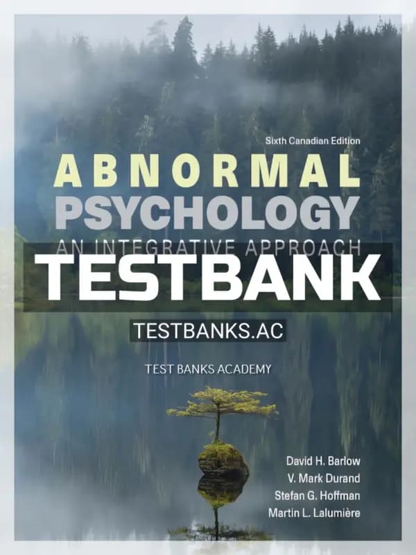 Cover for Test Bank for Abnormal Psychology 6th CA Edition by Barlow