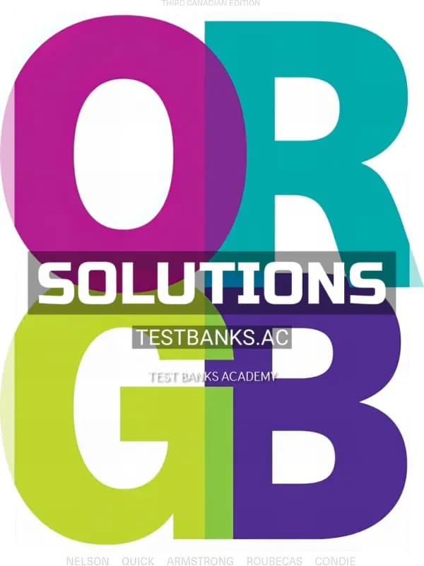Solutions Manual for ORGB 3rd CA Edition by Nelson cover