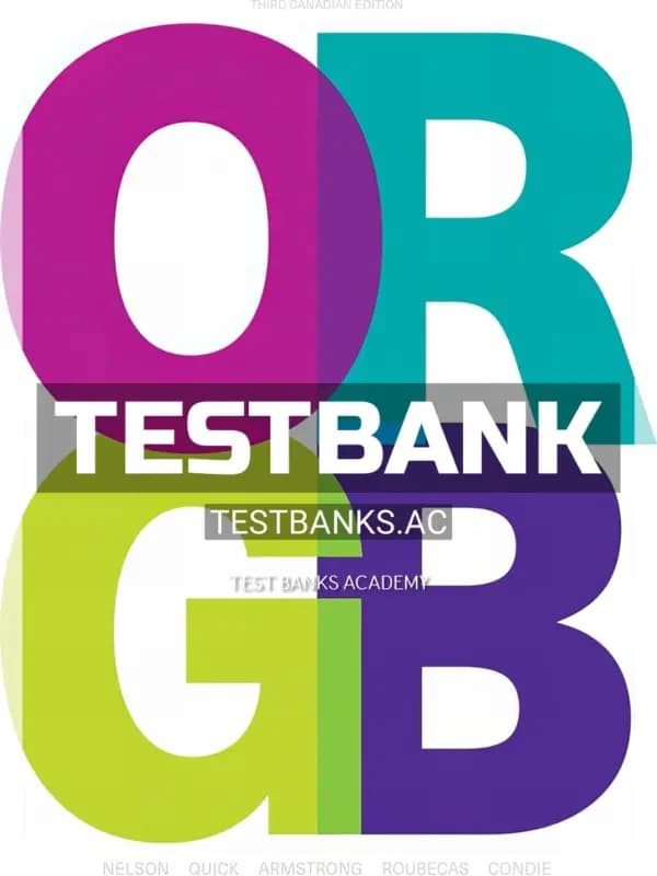 Cover for Test Bank for ORGB 3rd CA Edition by Nelson