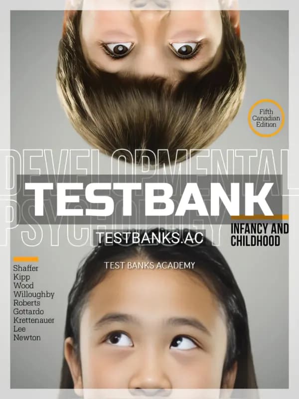 Cover for Test Bank for Developmental Psychology 5th CA Edition by Shaffer