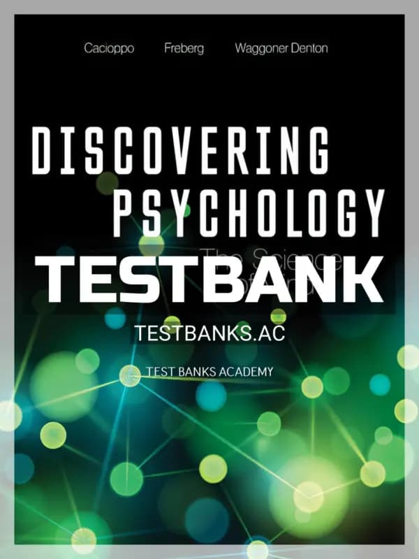 Cover for Test Bank for Discovering Psychology 1st CA Edition by Cacioppo