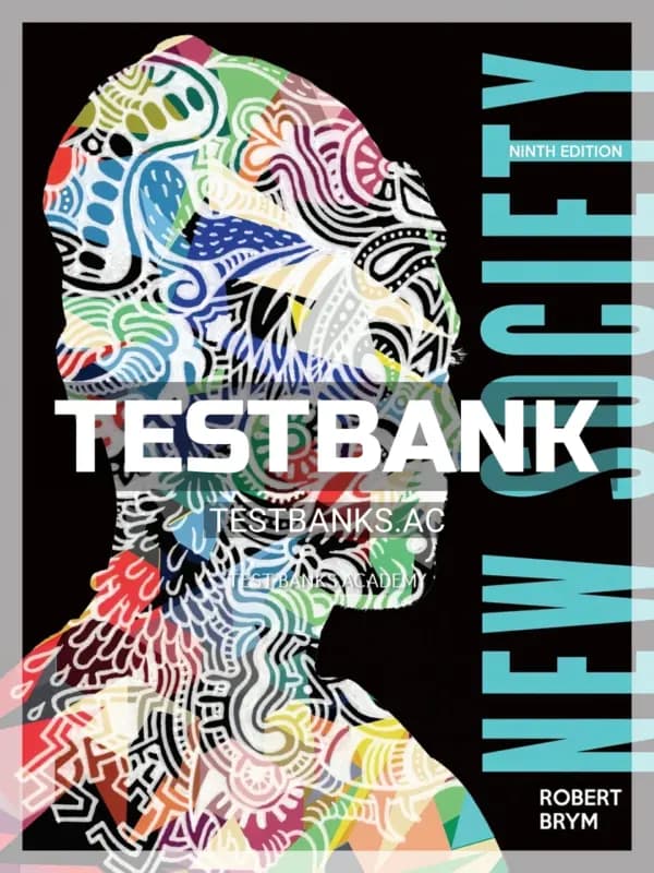 Cover for Test Bank for NEW SOCIETY 9th CA Edition by Brym