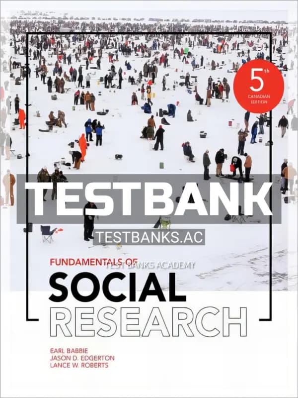 Cover for Test Bank for Fundamentals of Social Research 5th CA Edition by Babbie