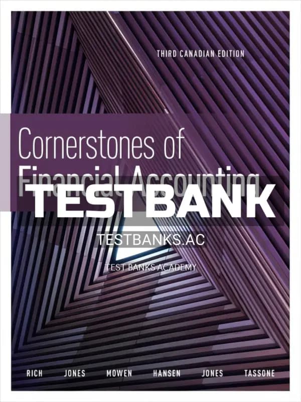 Cover for Test Bank for Cornerstones of Financial Accounting 3rd CA Edition by Rich