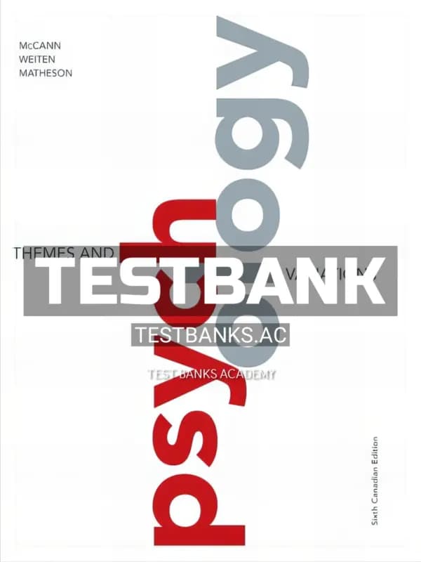 Cover for Test Bank for Psychology Themes and Variations 6th CA Edition by McCann