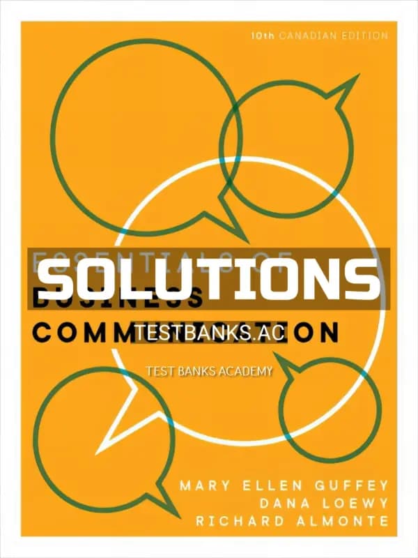 Cover for Solutions Manual for Essentials of Business Communication 10th CA Edition by Guffey