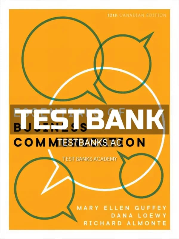 Cover for Test Bank for Essentials of Business Communication 10th CA Edition by Guffey