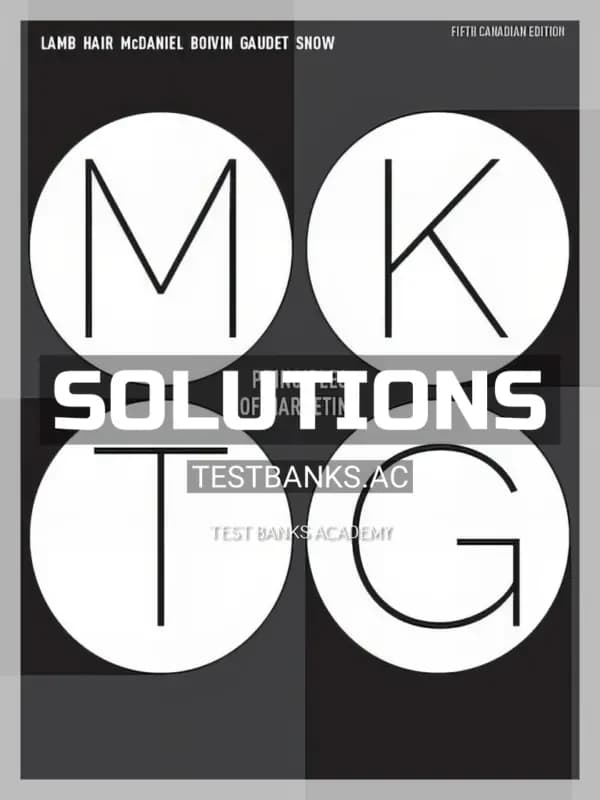Cover for Solutions Manual for MKTG 5 5th CA Edition by Lamb