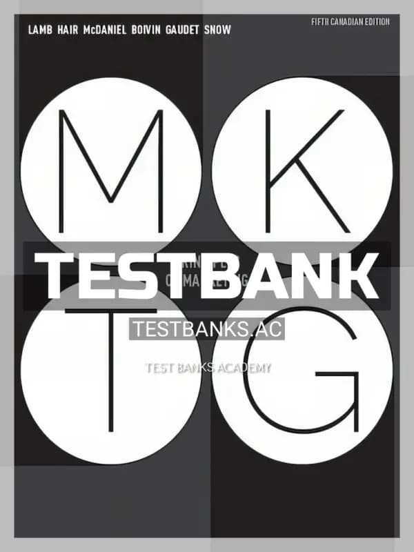 Cover for Test Bank for MKTG 5 5th CA Edition by Lamb