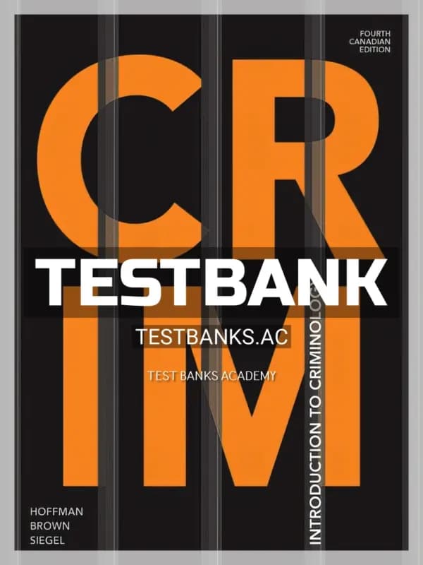 Cover for Test Bank for CRIM Introduction to Criminology 4th CA Edition by Hoffman
