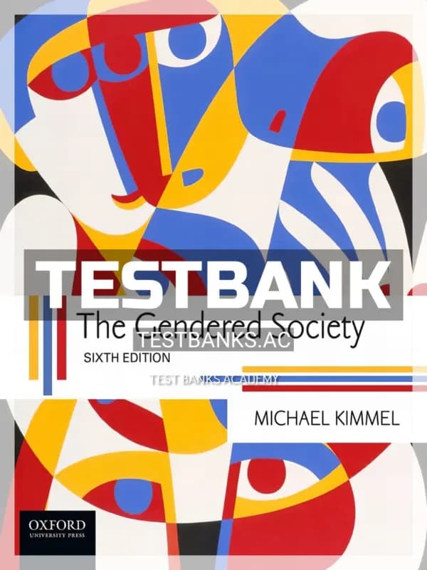 Cover for Test Bank for Gendered Society 6th Edition by Kimmel