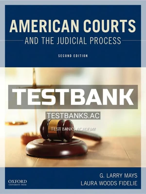 Cover for Test Bank for American Courts and the Judicial Process 2nd Edition by Mays