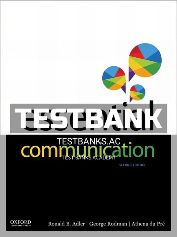 Cover for Test Bank for Essential Communication 2nd Edition by Adler