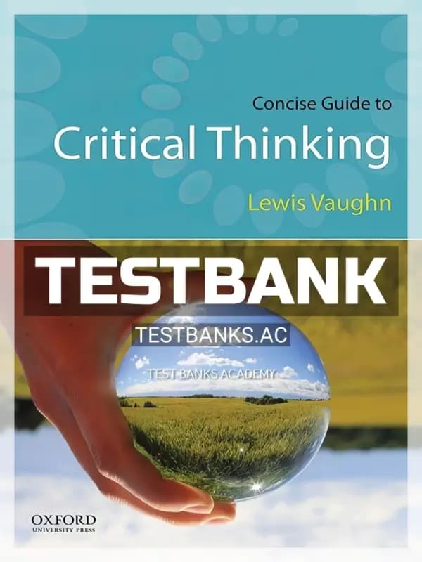Cover for Test Bank for Concise Guide to Critical Thinking 1st Edition by Vaughn