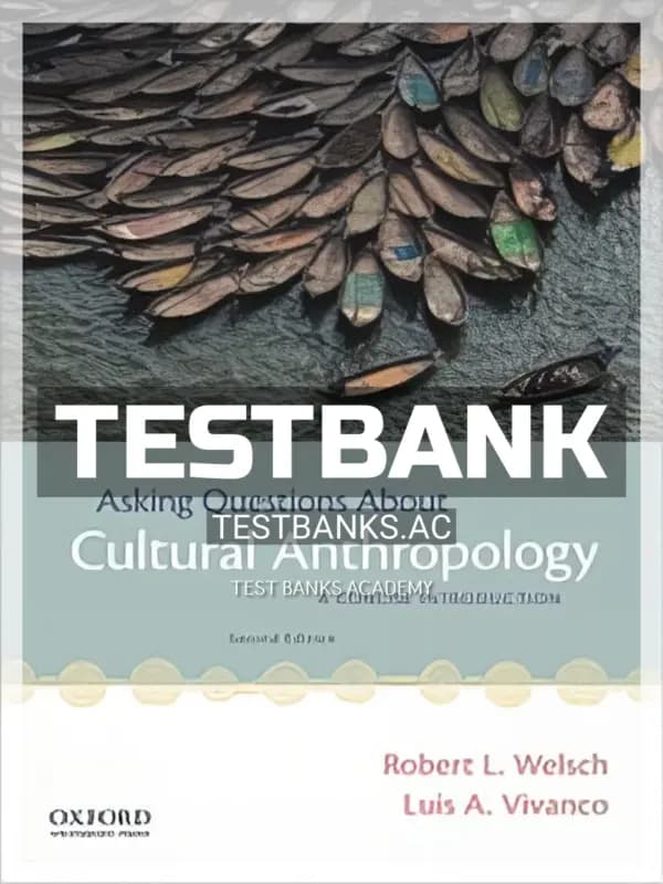 Cover for Test Bank for Asking Questions About Cultural Anthropology Concise Introduction 2nd Edition by Welsch