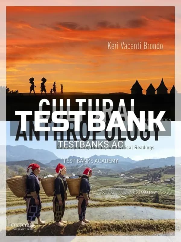 Cover for Test Bank for Cultural Anthropology Contemporary Public and Critical Readings 2nd Edition by Brondo