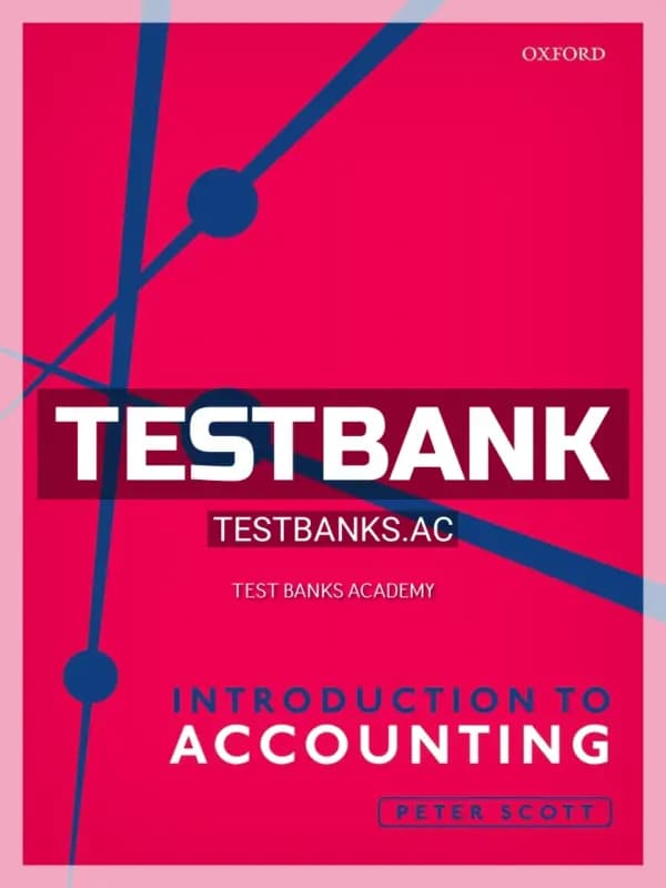 Cover for Test Bank for Introduction to Accounting 1st Edition by Scott