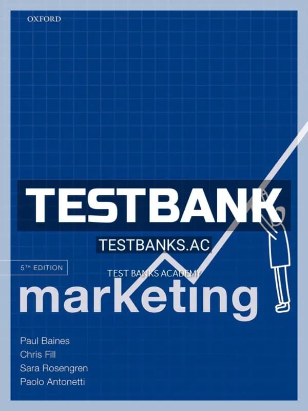Cover for Test Bank for Marketing 5th Edition by Baines