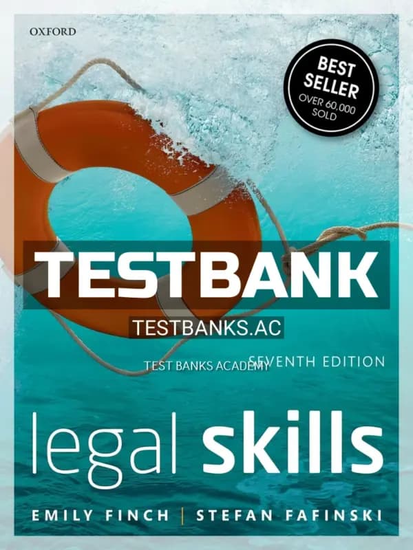 Cover for Test Bank for Legal Skills 7th Edition by Finch