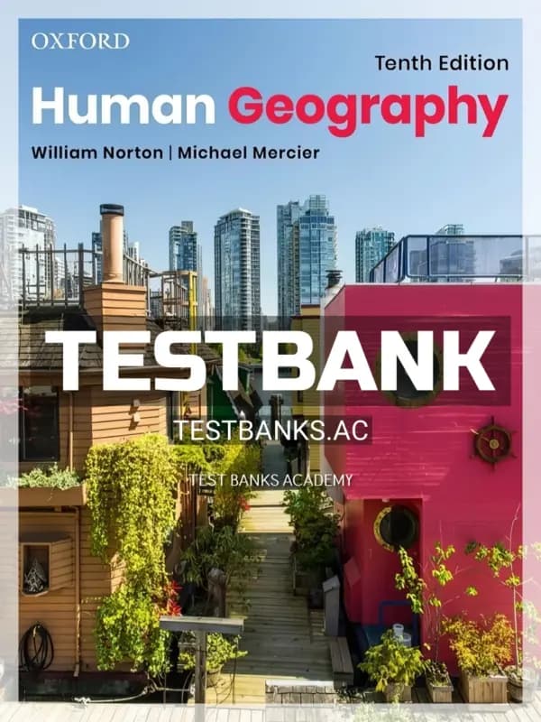 Cover for Test Bank for Human Geography 10th Edition by Mercier
