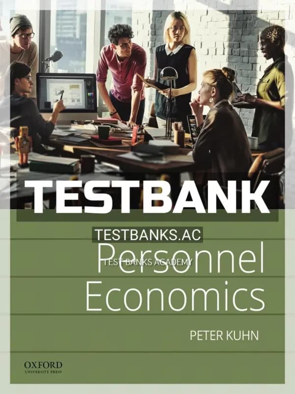 Cover for Test Bank for Personnel Economics 1st Edition by Kuhn