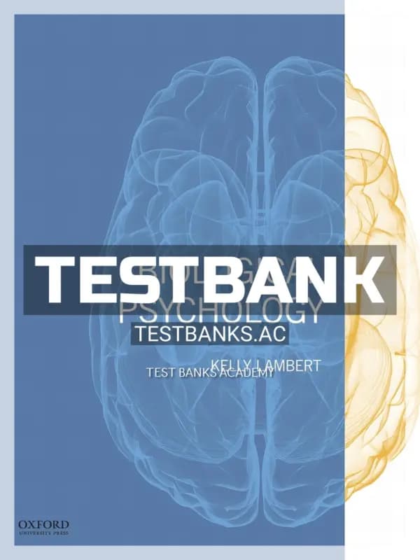Cover for Test Bank for Biological Psychology 1st Edition by Lambert