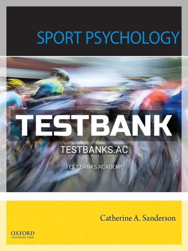 Cover for Test Bank for Sport Psychology 1st Edition by Sanderson