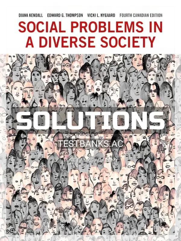 Cover for Solutions Manual for Social Problems in a Diverse Society 4th CA Edition by Kendall