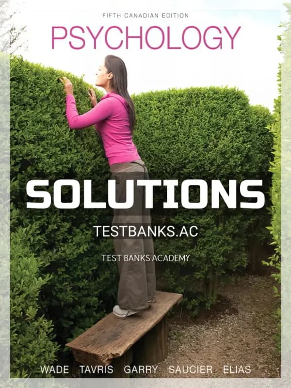 Cover for Solutions Manual for Psychology 5th CA Edition by Wade