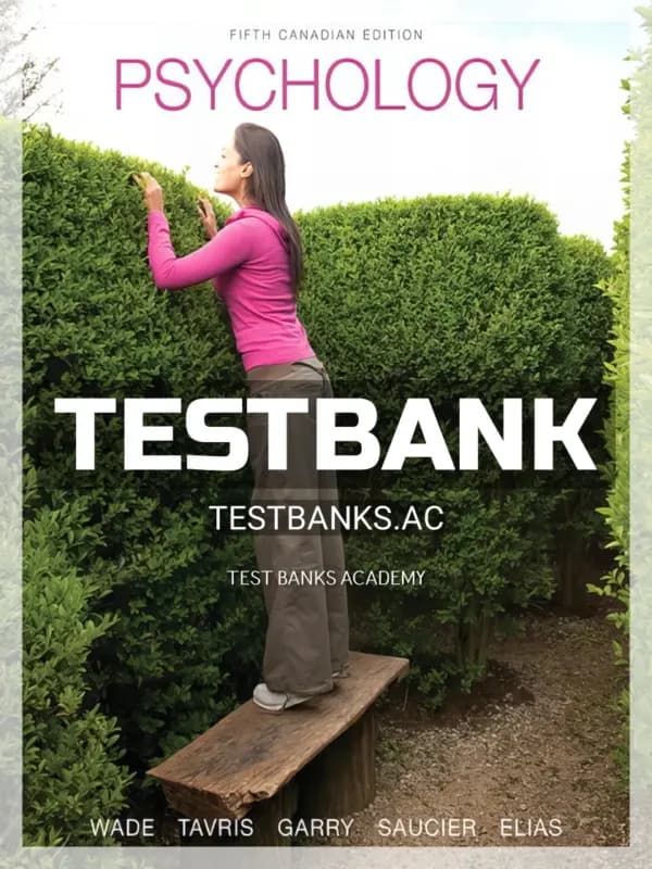 Cover for Test Bank for Psychology 5th CA Edition by Wade