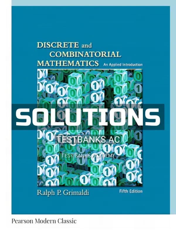 Cover for Solutions Manual for Discrete and Combinatorial Mathematics 5th Edition by Grimaldi