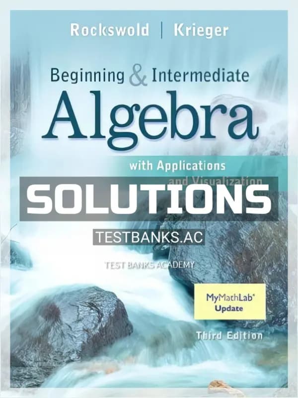 Cover for Solutions Manual for Intermediate Algebra with Applications and Visualization 3rd Edition by Rockswold