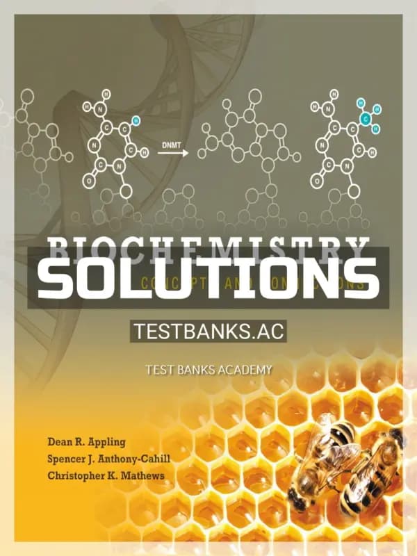 Cover for Solutions Manual for Biochemistry Concepts and Connections 1st Edition by Appling
