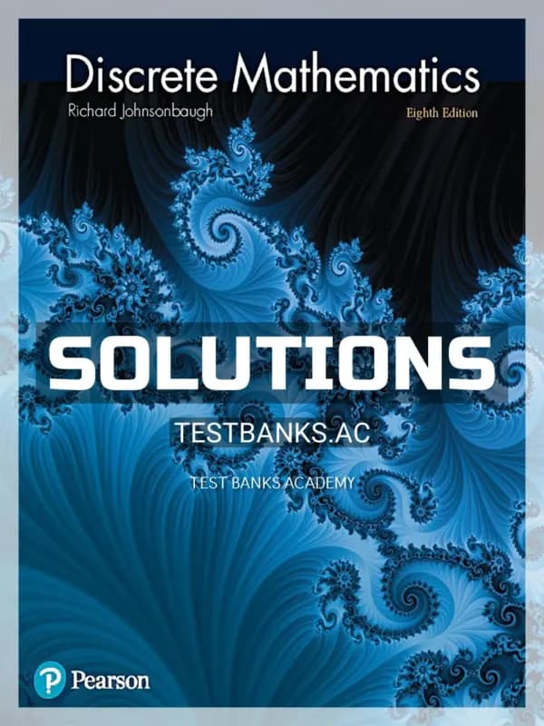 Cover for Solutions Manual for Discrete Mathematics 8th Edition by Johnsonbaugh