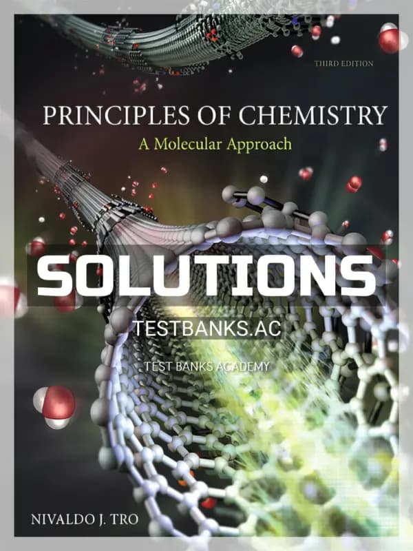 Cover for Solutions Manual for Principles of Chemistry A Molecular Approach 3rd Edition by Tro
