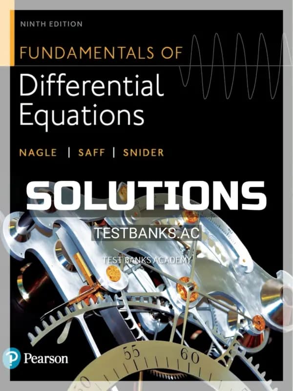 Cover for Solutions Manual for Fundamentals of Differential Equations 9th Edition by Nagle