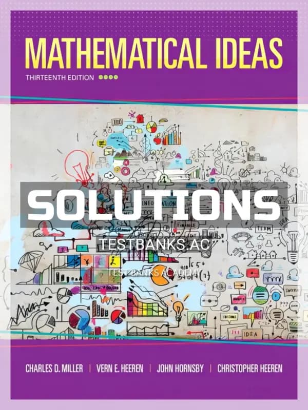 Cover for Solutions Manual for Mathematical Ideas 13th Edition by Miller