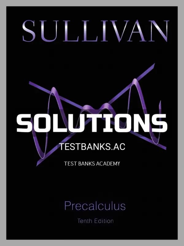 Cover for Solutions Manual for Precalculus 10th Edition by Sullivan