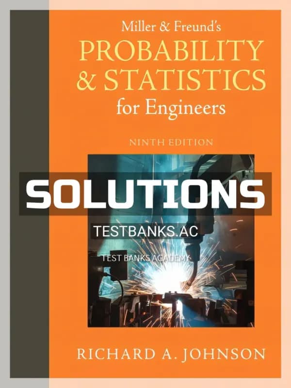 Cover for Solutions Manual for Miller and Freunds Probability and Statistics for Engineers 9th Edition by Johnson