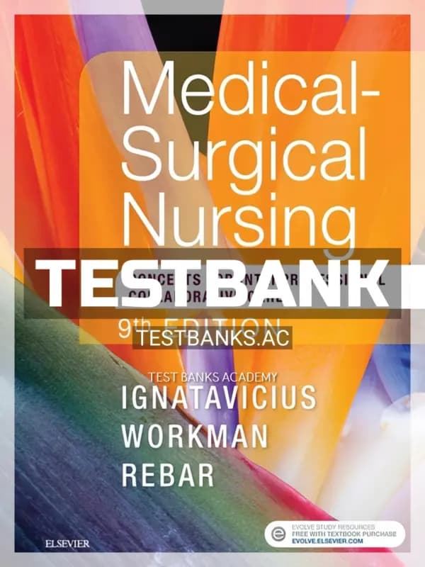 Cover for Test Bank for Medical Surgical Nursing 9th Edition by Ignatavicius