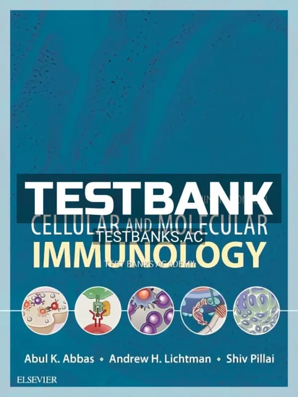 Cover for Test Bank for Cellular and Molecular Immunology 9th Edition by Abbas