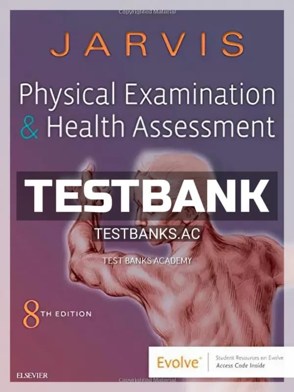Cover for Test Bank for Physical Examination and Health Assessment 8th Edition by Jarvis