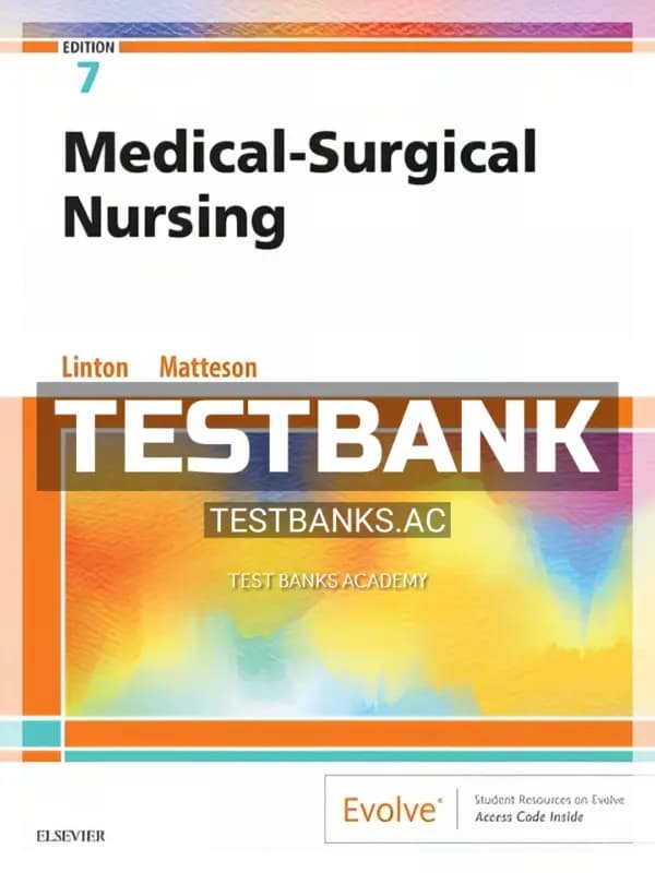 Cover for Test Bank for Medical-Surgical Nursing 7th Edition by Linton
