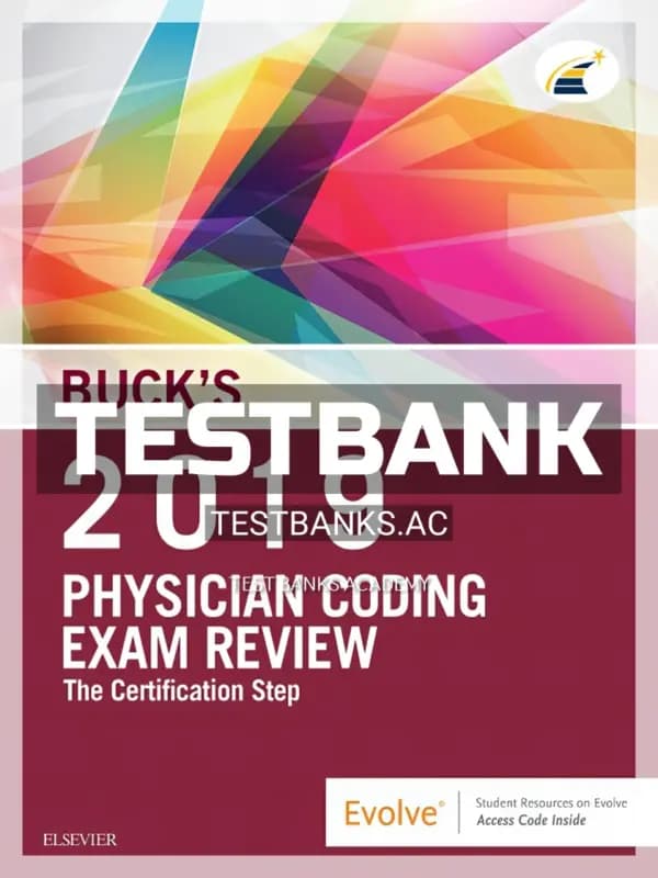 Cover for Test Bank for Buck’s Physician Coding Exam Review 2019 1st Edition by Elsevier