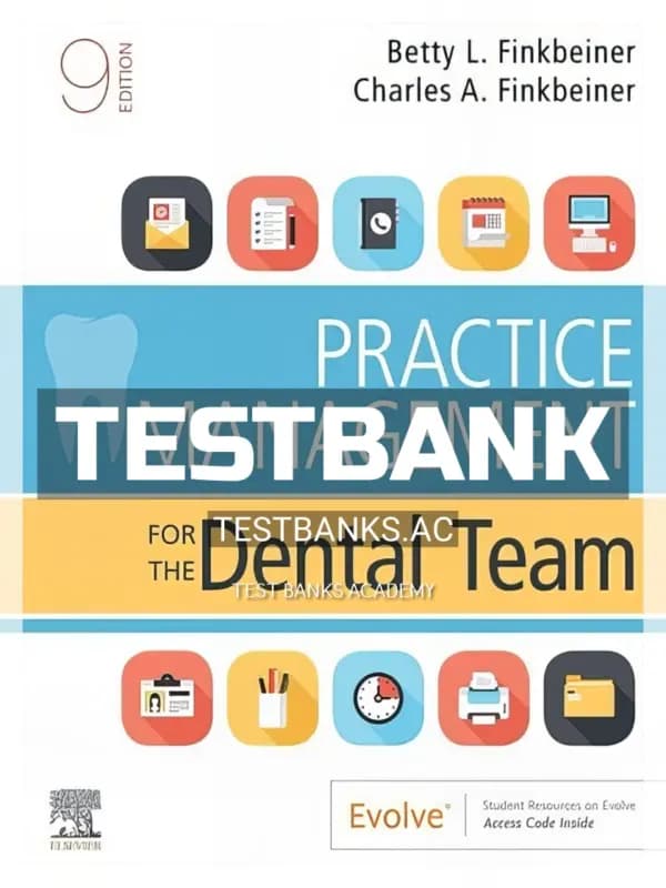 Cover for Test Bank for Practice Management for the Dental Team 9th Edition by Finkbeiner